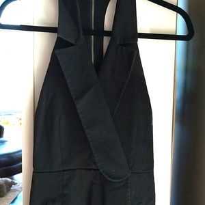 Andrew Marc Halter faux wrap dress black size 6